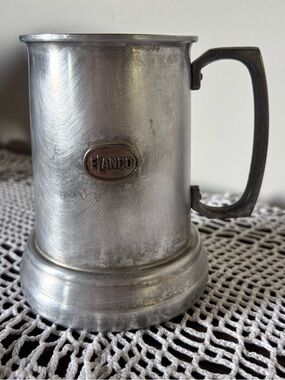 Elanco Pewter Tankard Mug - Silver with Glass Bottom